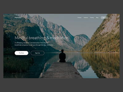 Landing page design design landing design landing page design landingpage meditate meditating meditation minimal typography ui ui ux uidesign uiux ux