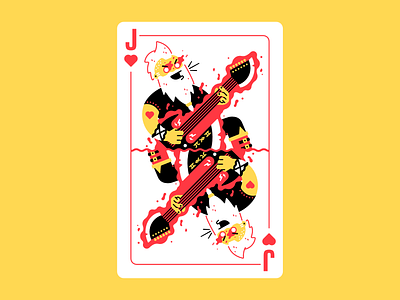 Jack of life axe bard card card design character deck deck of cards dwarf energy guitar guitarist hearts heavy metal illustration jack jack of hearts life metal punk rock thierry fousse