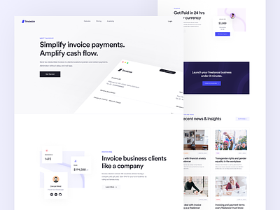 Website Design: Invooce accounting business fintech home page invoice invoicing landing page landing ui online invoice payment saas startup ui web design website ui