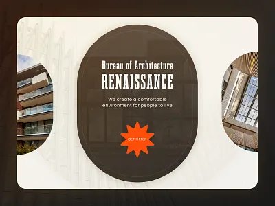 Bureau of Architecture Renaissance. Design concept. Main screen