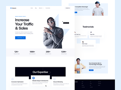 Netvent ✶ Landing Page color digitalagency hero landing landingpage landingui typography ui ux webdesign website