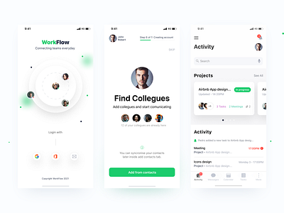 Workflow - Connecting teams everyday app app designer ecology flow green interaction design prototyping remote remotework task task manager teams teamwork ui uiconcept user experience ux work workflow