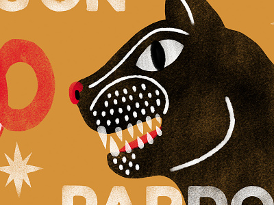 De Noche Todos los Gatos Son Pardos graphic illustration type