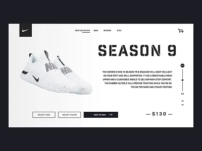 Nike Sneaker Landing Page branding design footwear design landing design landing page design minimal nike ui web design webdesign
