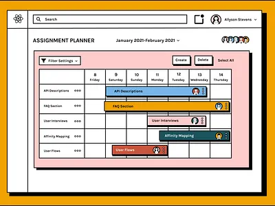 Daily UI #71 - Schedule 8 bit design flat retro ui ux