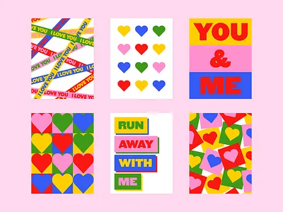 Valentine's Day Cards branding design greeting card illustration love pattern stationery typography valentine day