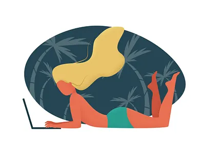 Vacation dreams adobe illustrator design flat illustration landscape minimal vector