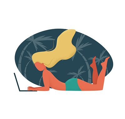 Vacation dreams adobe illustrator design flat illustration landscape minimal vector