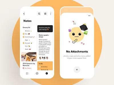 Capture your ideas. Notes organizer app. 2021 attachments creative dashboard ui emoji graphics idea illustraion interface ios design minimal mobile mobile app notes organizer product design sticky notes to do app ui ux
