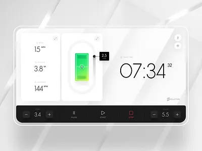 Peloton UI beautiful clean elegant exercise luxury minimal modern peloton redesign sleek white