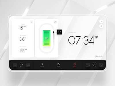 Peloton UI beautiful clean elegant exercise luxury minimal modern peloton redesign sleek white