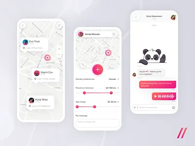 Social Media App android app animation app app design chat design gps interaction interface ios mobile map motion online search social media ui ux
