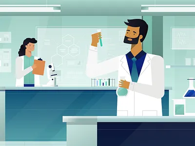 Lab design frame illustration lab laboratory research science vector video