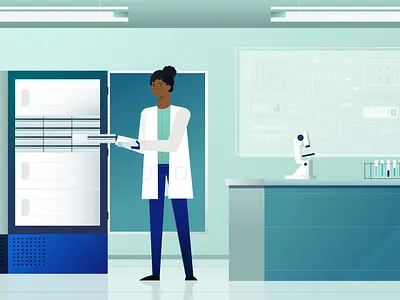 Lab 2 design flat frame freezer illustration lab laboratory science vector video