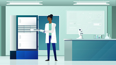 Lab 2 design flat frame freezer illustration lab laboratory science vector video