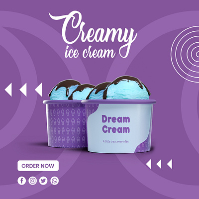 Creamy Ice Cream Food 3d 3d animation 3d modeling blender branding c4d maya modeling packaging