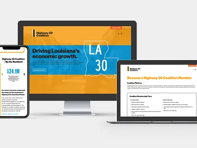 Highway 30 Coalition Website content strategy ui ux visual design