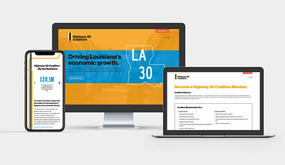 Highway 30 Coalition Website content strategy ui ux visual design