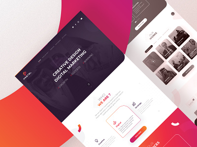 Pastel agency - landing page abstract art colorful design landing landing page landingpage logo minimal simple typography ui ux web website