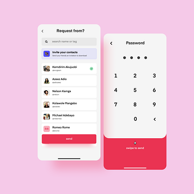 Swipe to Send Money fintech fintech app product productdesign uiux ux uxdesign