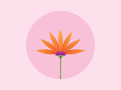 Just flower art artist brush design flower fresh grain green illustration illustrator just minimal one orange pink purple simple young