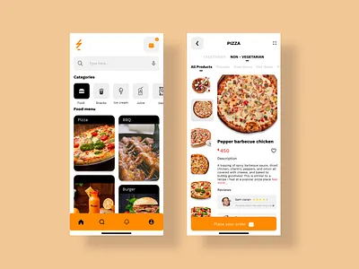 Food Menu App app design minimal ui ux