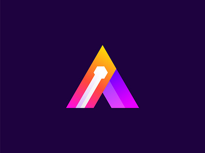 Aulatech Logo Design ar aulatech blockchain branding crypto crystal defi galaxy gaming gradient icon identity letter a logo metaverse nft tech token vr