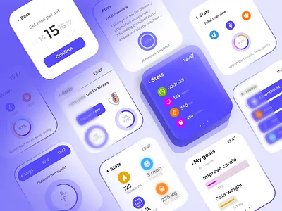 Fitness Smart Watch UI calories daily workout dumbbell workout fitness fitness tracker gym interface smart watch ui ui ui kit web kit web ui web ux