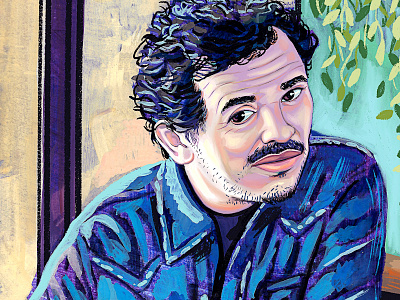 John Leguizamo acrylic painting coffeecup coffeeshop digital illustration editorial illustration illustraion illustration nyc portrait procreate traditional illustration