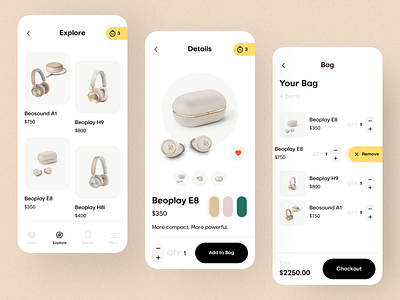 Headphone Products App agency app headphone interface minimal mobile mobile app design mobile apps mobile design mobile ui mobileapp mobileappdesign mobileui orix product product designer sajon ui design ui designer visual designer