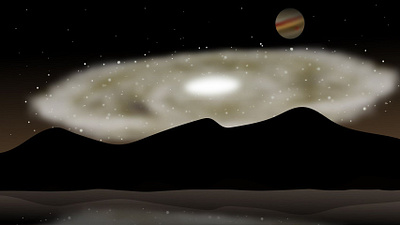 galactic collision andromeda astronomy concept design illustration illustrator milkyway