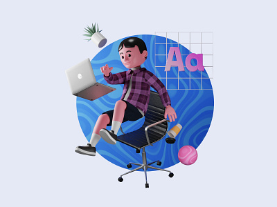 Designer working 3D 3d animation 3d art 3d artist 3d artwork 3d modeling 3dillustration blender3d c4d illustration uiux