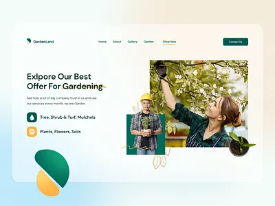 Gardenland Homepage art concept design garden home layout light nature page ui web