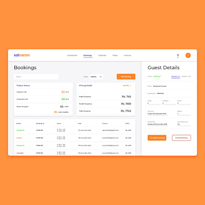 Hotel Management System - Bookings (SaaS) design managment saas travel ui