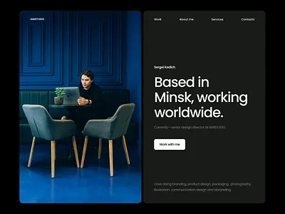Portfolio 3d animation blue branding design digitalbutlers graphic design inspiration landing main screen minimal motion graphics portfolio typography ui