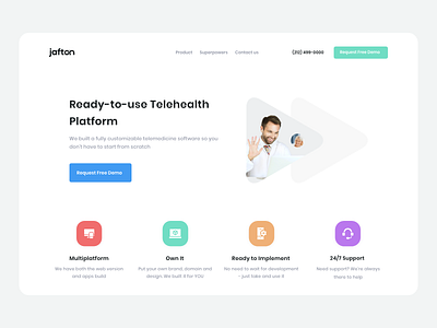 E-consultation - Telehealth Landing Page business colourful doctors online health healthcare landing page landing page design medicine one page telehealth telehealth platform telemedicine ui ui ux design ux web design website design