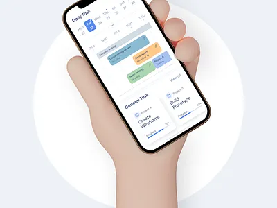Task Management App app clean design hand minimal mobile project management ui ux