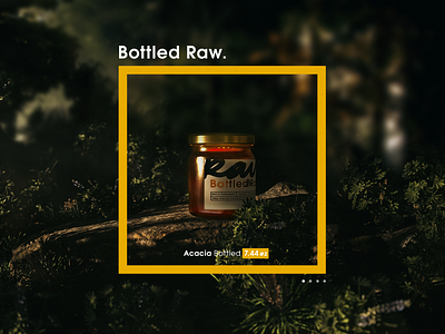 Bottled Raw° acacia art direction bee bottle c4d food forest green honey honeycomb jar octane planty quixel raw rawfood realisctic tree yellow