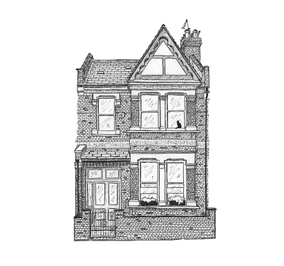 London house architecture artwork bricks drawing illustration inkpen london sketch