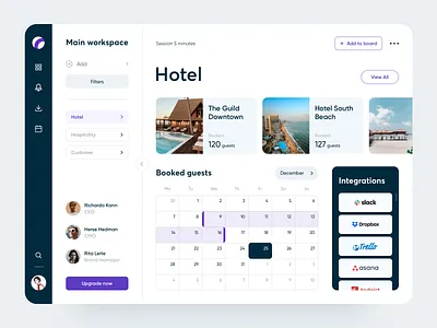 Guide - Dashboard clean crm crm dashboard crm software dashboard hotel hotel app minimal ui uiux ux uxdesign web web app webdesign