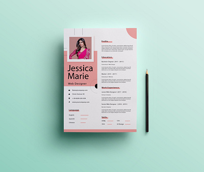 Resume/CV Template Design animation branding cv design cv resume template design illustration illustrator resume typography vector