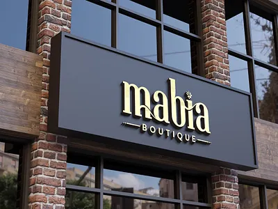 Logo placed on signage branding design logo