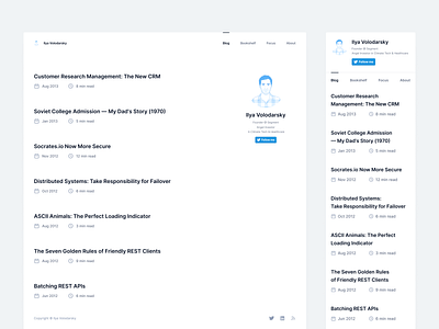 Ilya's Blog article avatar blog editorial illustration list minimal mobile responsive simple twitter visual web