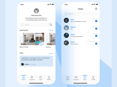 Roommate finder app app design typography ui ux