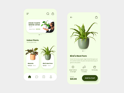 Mobile App Design - Plants app design digitaldesign mobile ui ui uidesigner uitrends uiux user interface design userexperience userinterface userinterface design uxtrends uxui uxuidesign