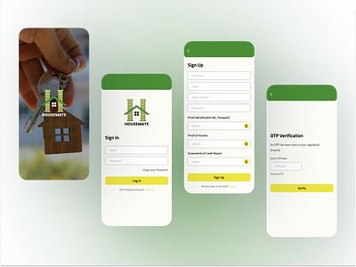 We Create New One Home Rental Conceptual App Design (Housmate) app branding logo ui ux