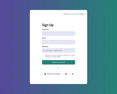 Sign Up Form branding dailyui dailyuichallenge design designer figma form form design form field identity sign in sign up signup typography ui ux