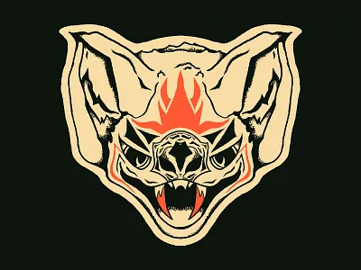 BADASS BAT adobe photoshop adobe photoshop cc animal bat digital painting evil nature tattoo art tattoo design typography
