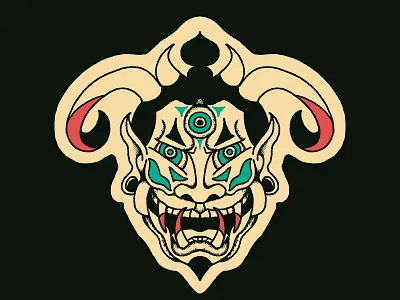 EVIL ONI adobe photoshop adobe photoshop cc digital painting folklore illustration japanese oni spirit tattoo tattoo design