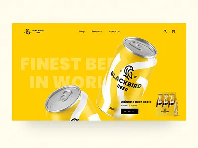 Beer Brand landing page 3d beer beer branding branding clean ui daily ui design glassmorphism landing landing page product product page trend 2021 trending ui ui design uiux web design webpage website